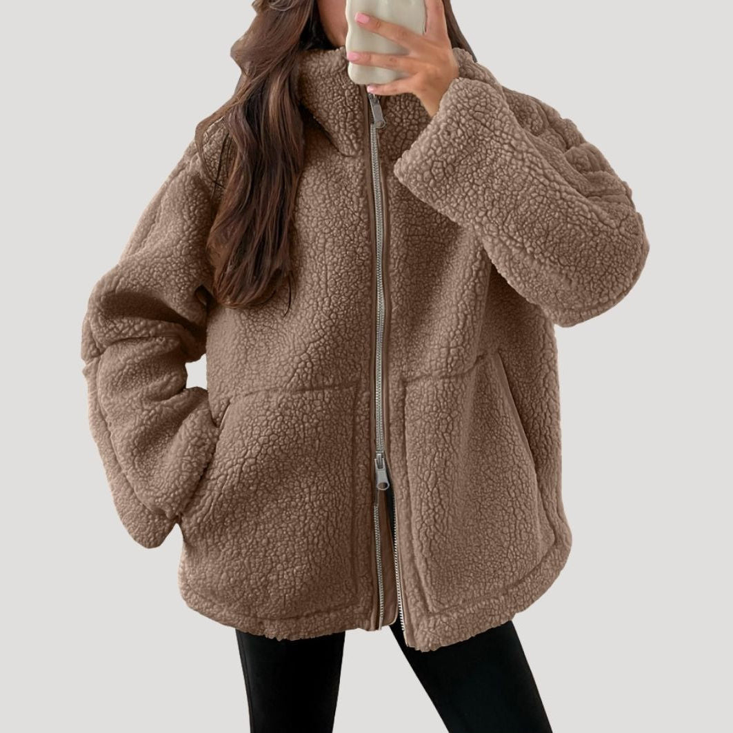 Women’s Teddy Fleece Zip Jacket – Ultra Soft & Cozy Winter Essential