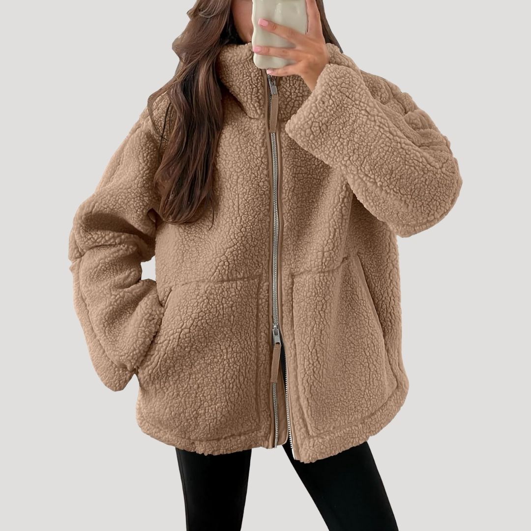 Women’s Teddy Fleece Zip Jacket – Ultra Soft & Cozy Winter Essential
