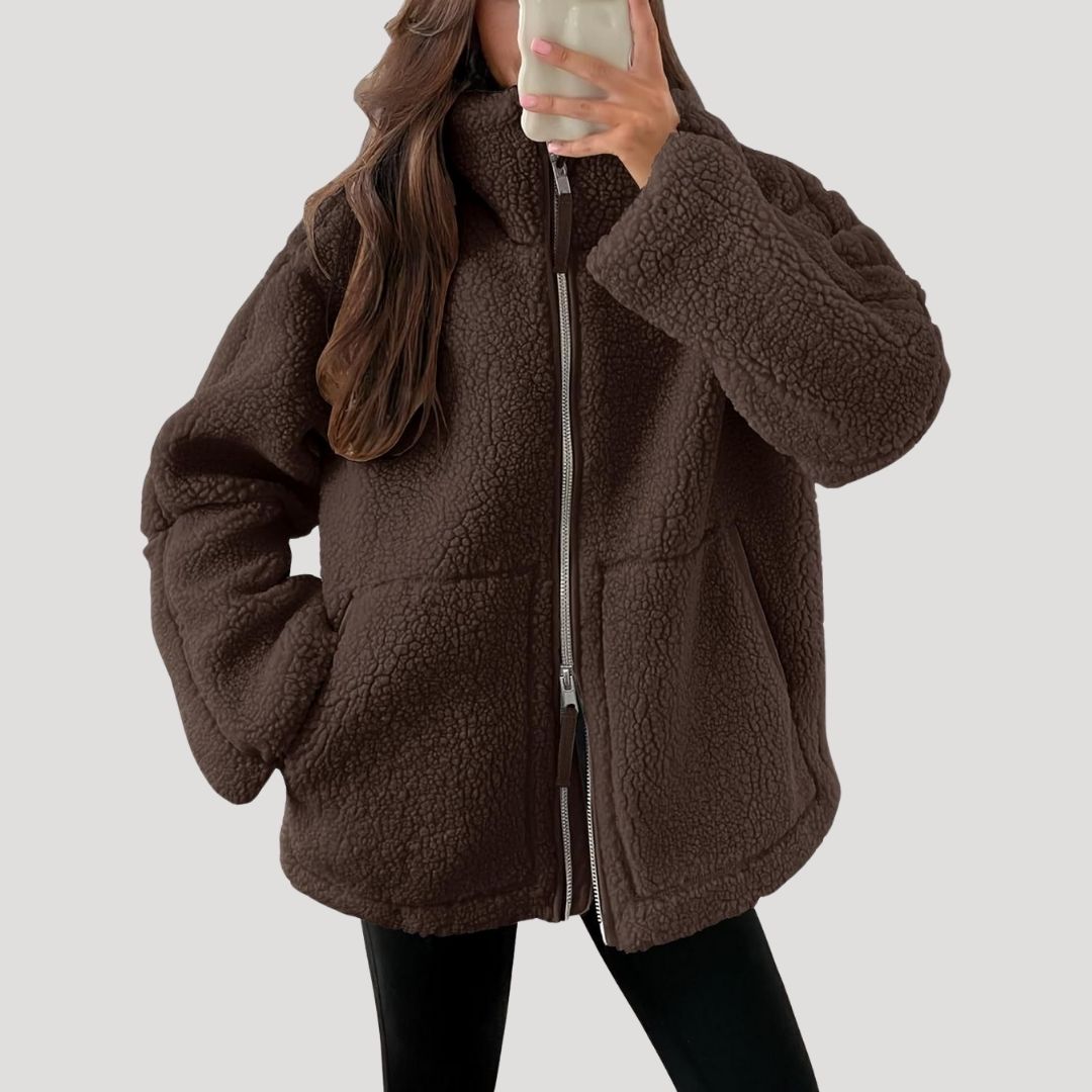 Women’s Teddy Fleece Zip Jacket – Ultra Soft & Cozy Winter Essential
