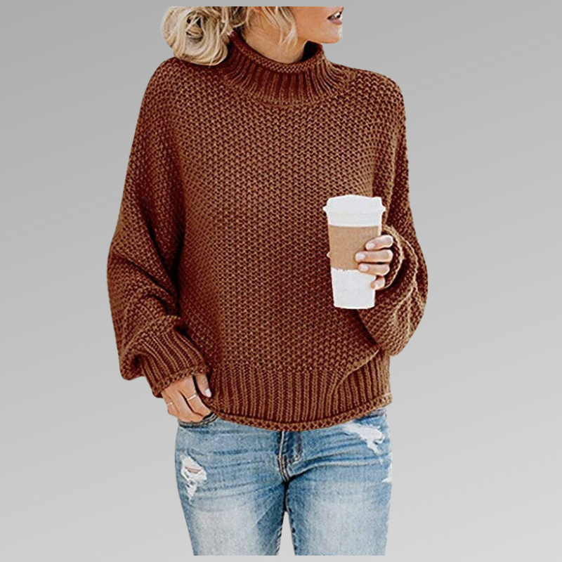 Cozy Textured Knit Turtleneck Sweater – Relaxed Everyday Fit