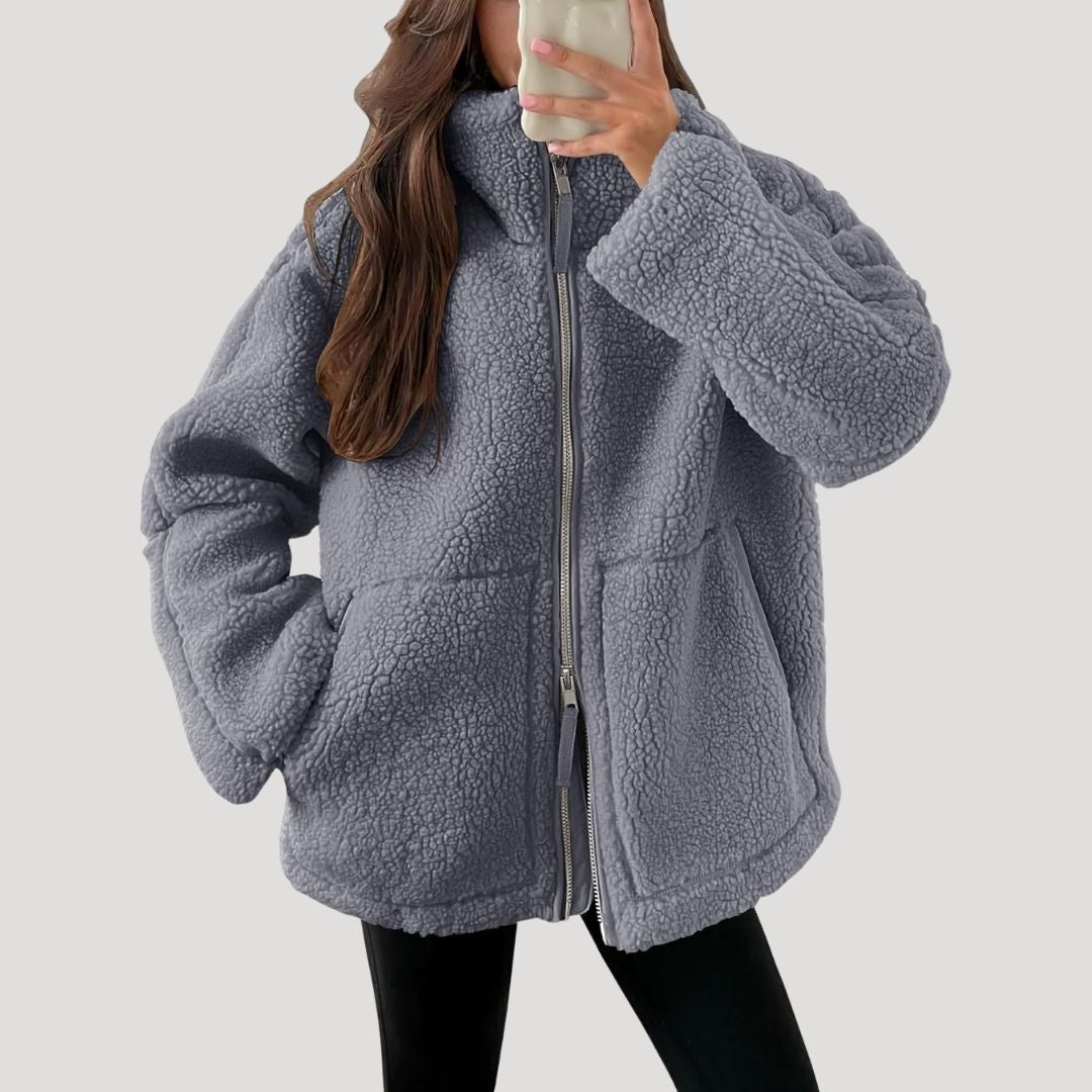 Women’s Teddy Fleece Zip Jacket – Ultra Soft & Cozy Winter Essential