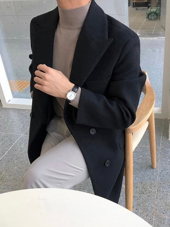 Cambridge Wool Overcoat – Timeless Double-Breasted Elegance