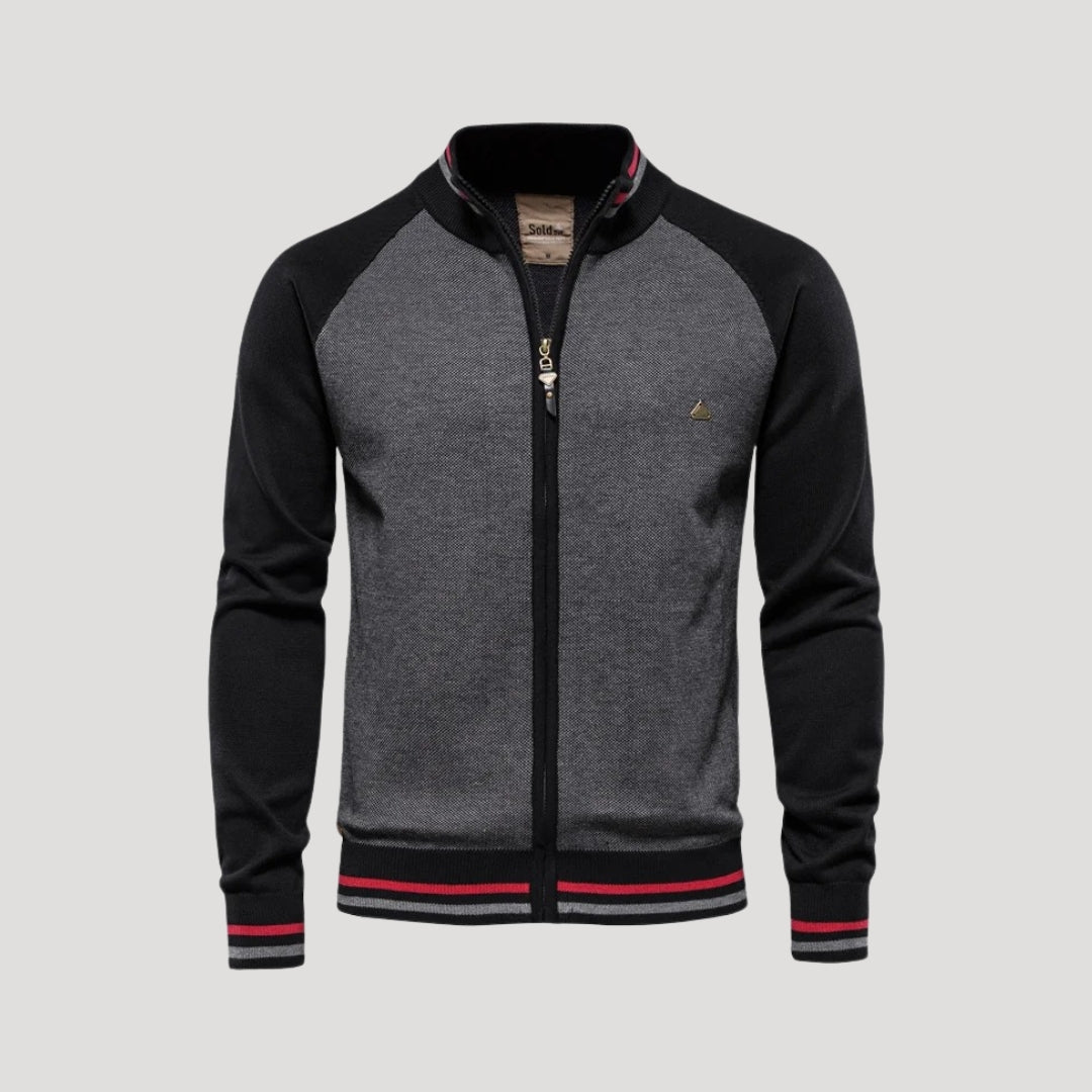 Heritage Zip-Up Knit Jacket – Dual Tone Comfort Edition