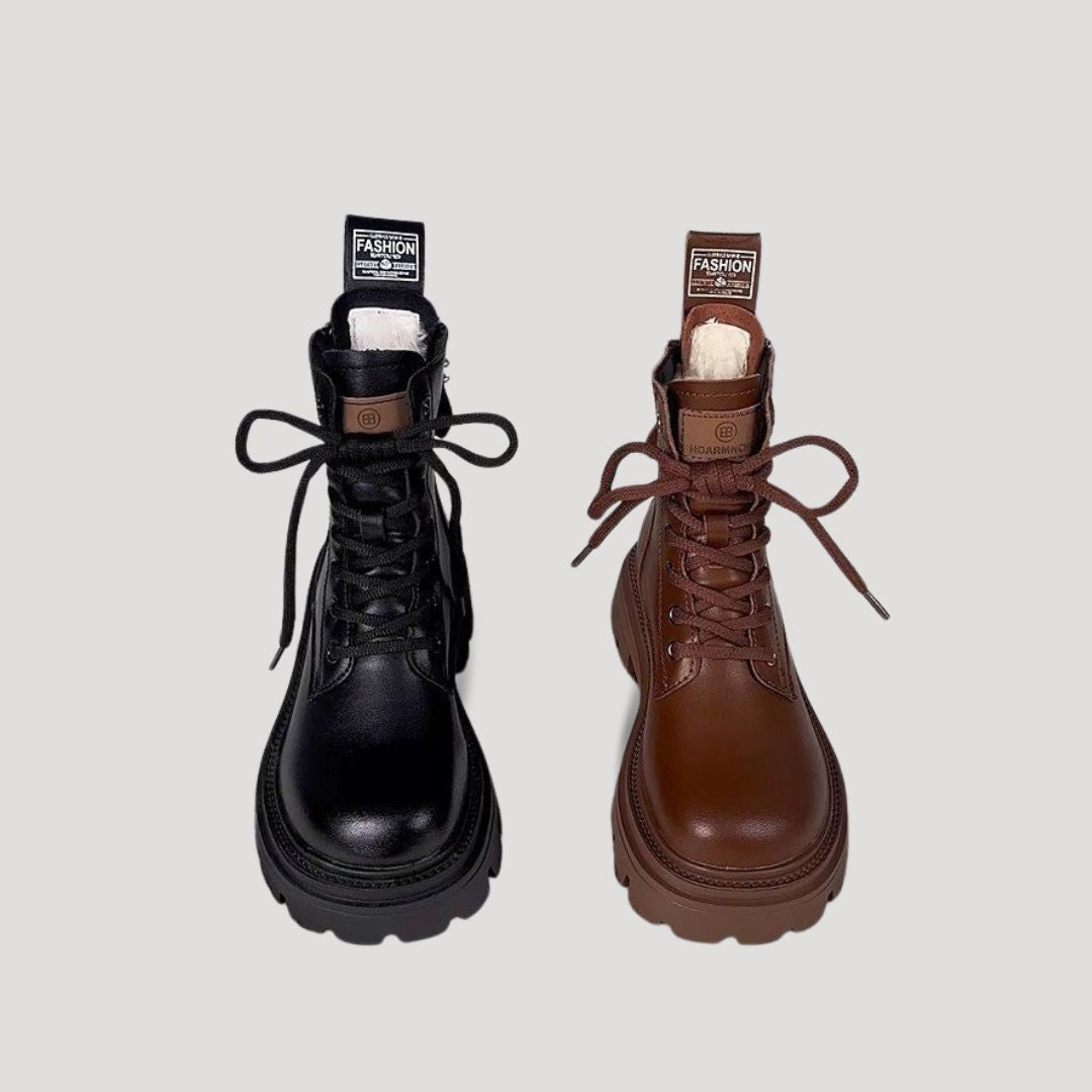 Women’s Chunky Lace-Up Combat Boots – Winter-Ready Edition