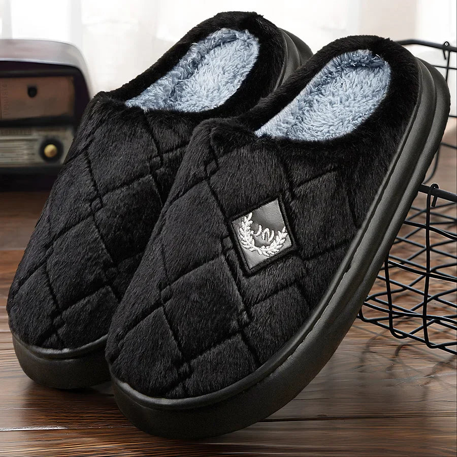Men’s Winter Warm Slippers – Soft Fur Lining & Anti-Slip Comfort Sole