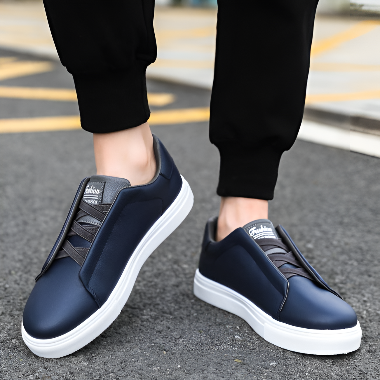Men’s Sleek Slip-On Street Sneakers – Modern Comfort & Everyday Style