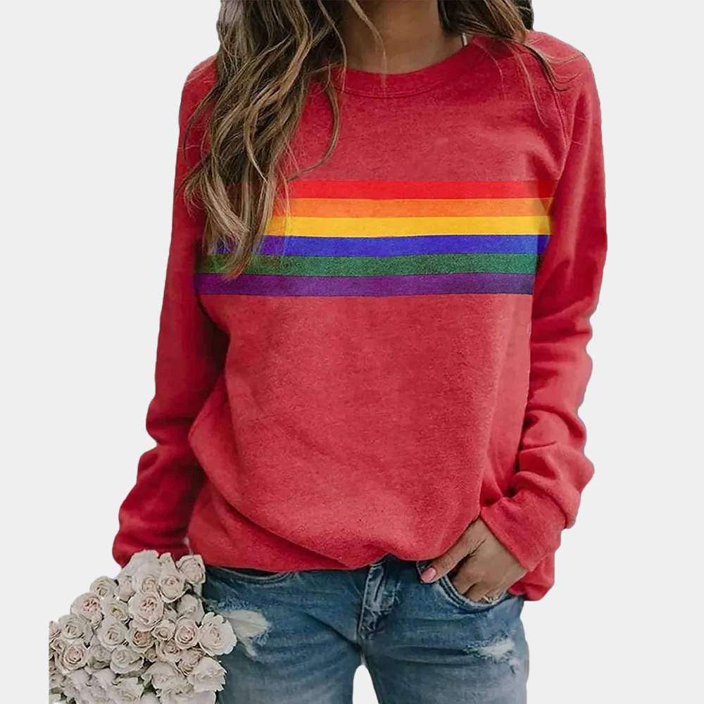 Casual Retro Stripe Sweatshirt – Soft Relaxed Fit