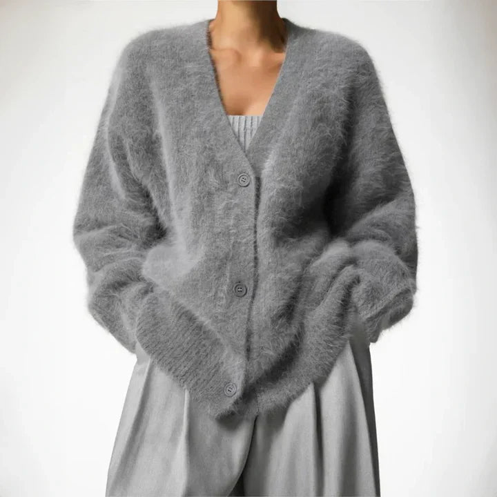 Cardigan - Fine Fiber Blend Knit & Soft Draping Warmth