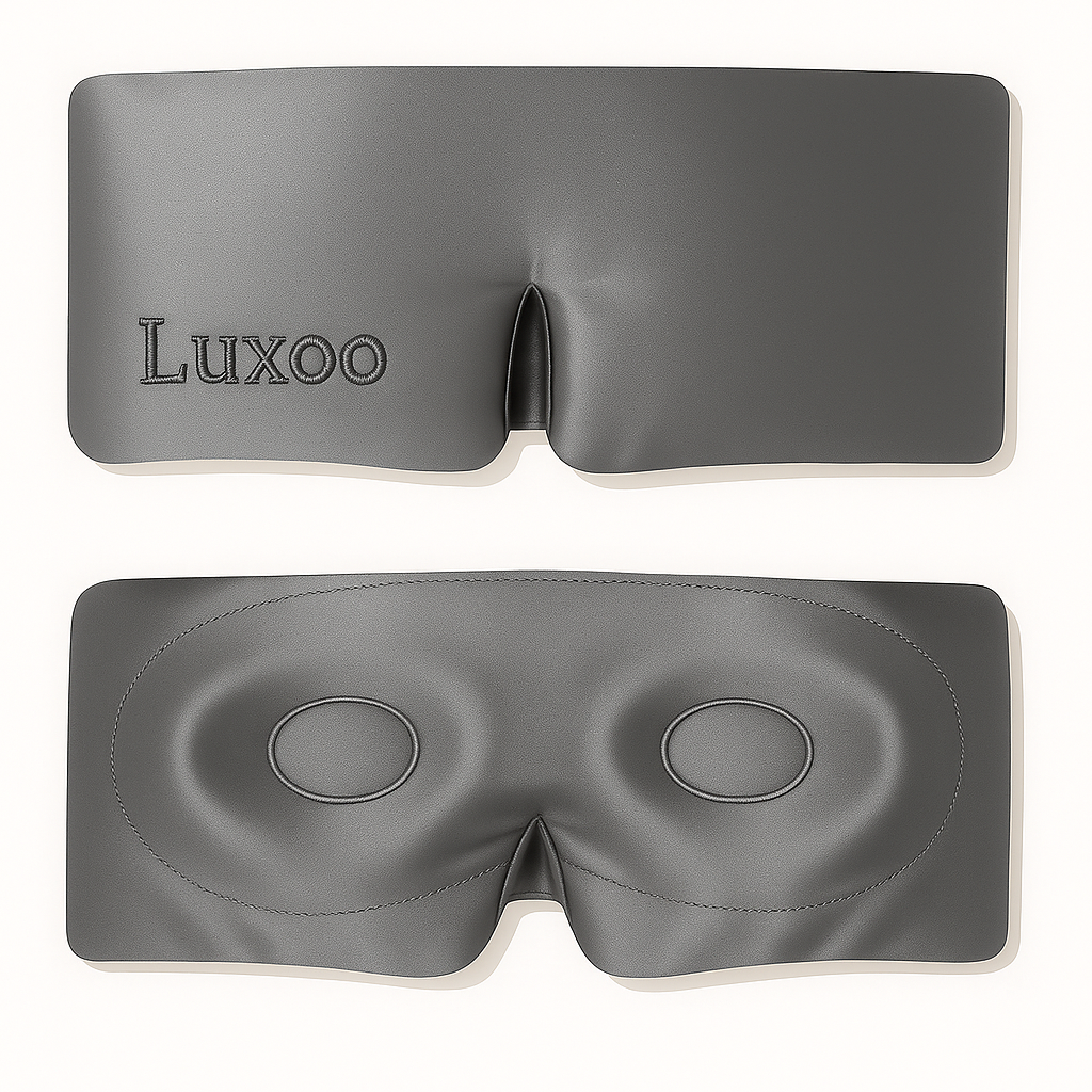Luxoo slaapmasker turquoise met ooguitsparingen, ideaal voor reizen en thuisgebruik