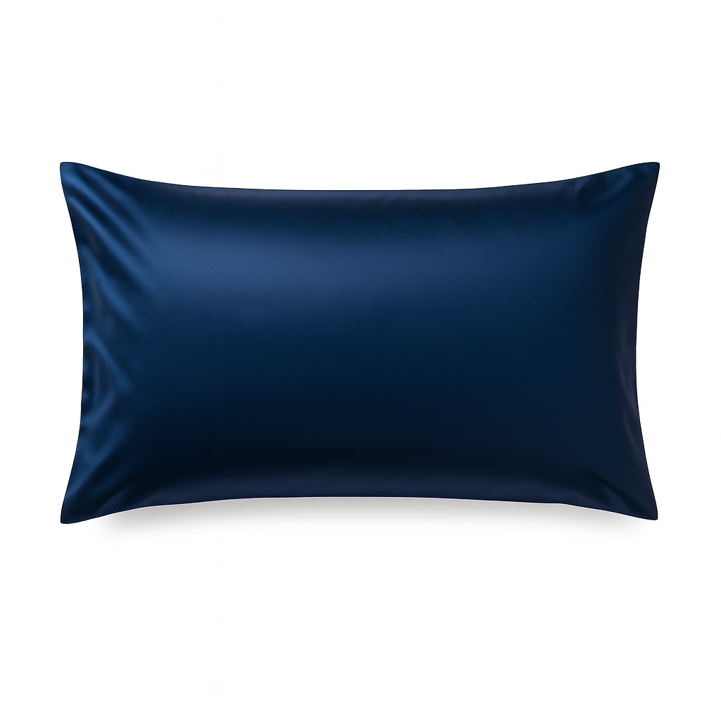 Zachte moerbeizijde kussensloop voor ultiem slaapcomfort, kleur Midnight Blue