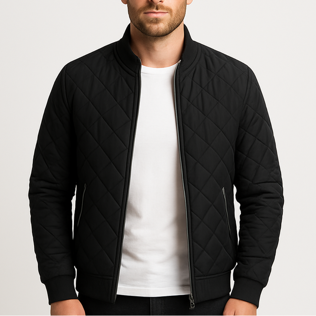 Men’s Quilted Bomber Jacket – Lightweight, Warm & Modern Minimalist