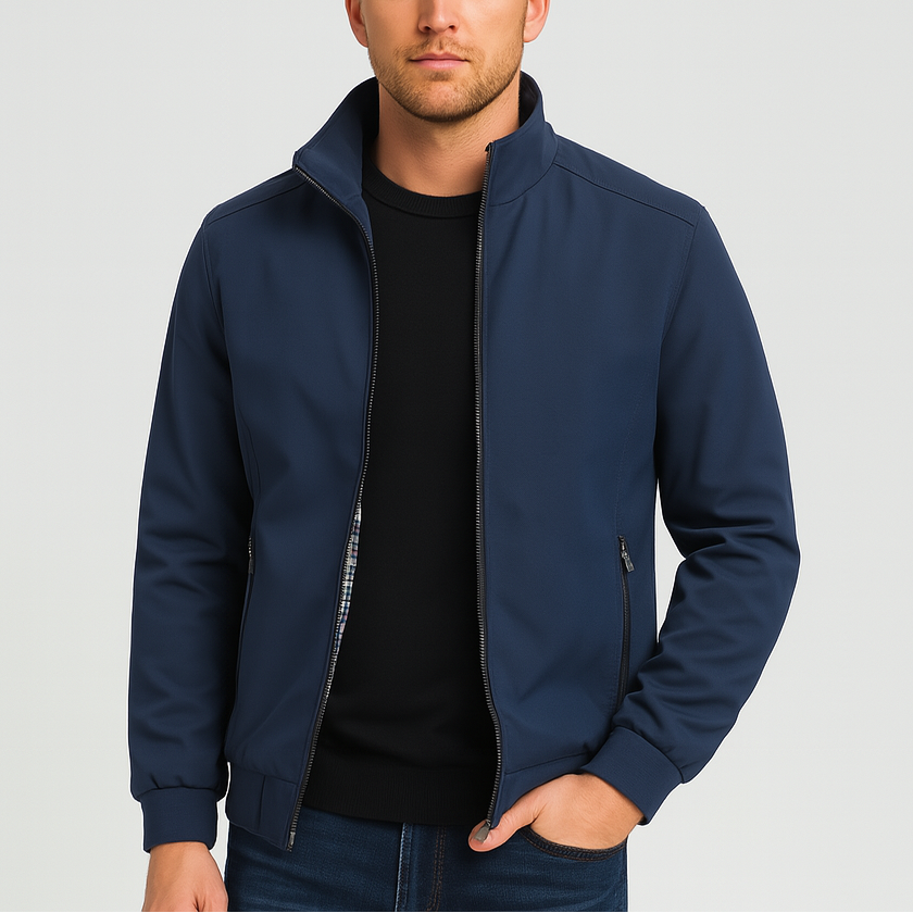 Men’s Lightweight Casual Stand Collar Jacket – Windproof, Stylish & Comfortable