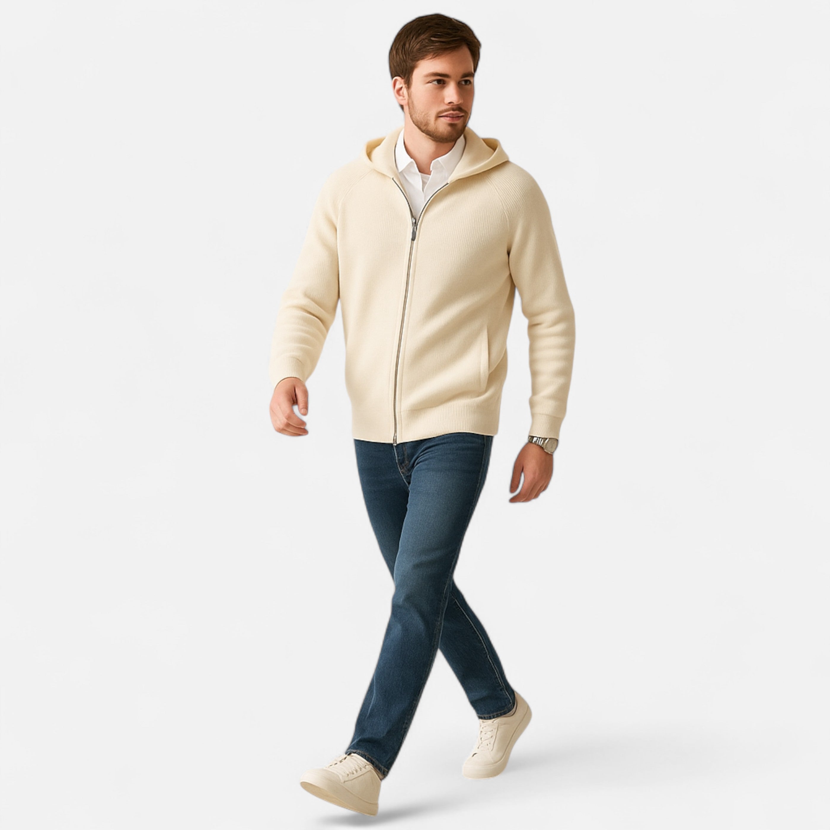 Men’s Premium Knit Zip Hoodie – Soft Comfort & Minimalist Style
