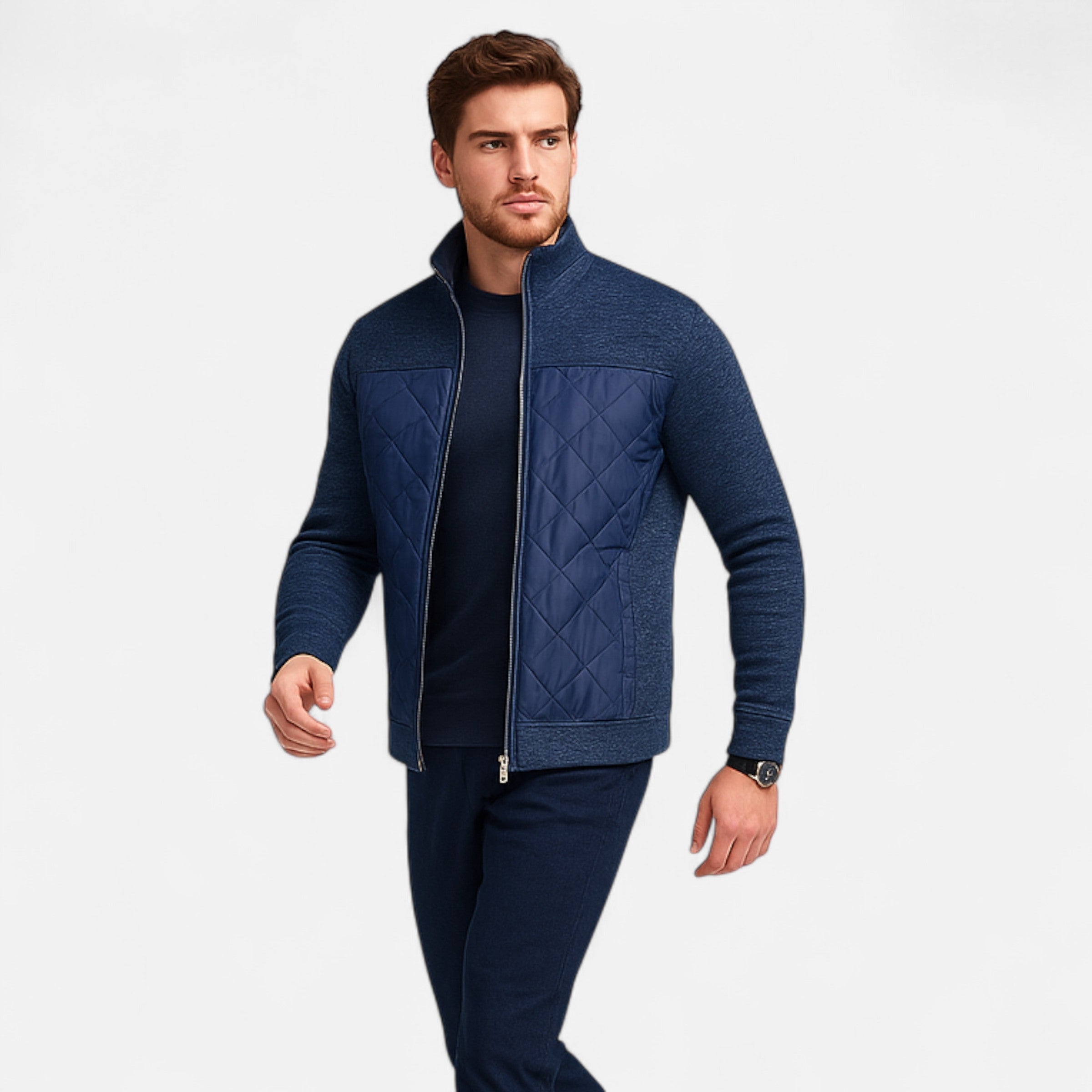 Dorevelle | Men’s Zip Jacket – Refined Knit Autumn Elegance