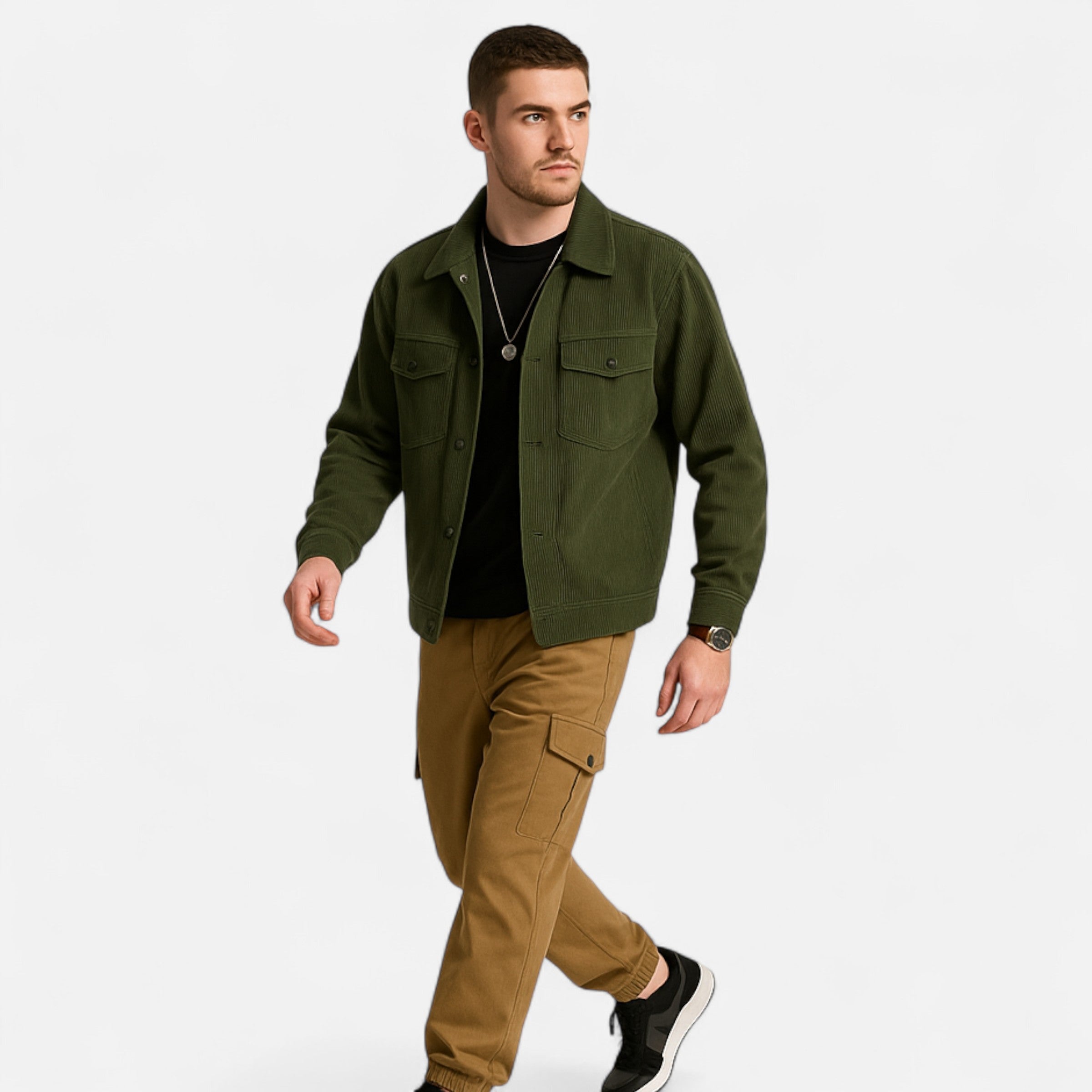 Corduroy Essential Jacket – Soft-Touch Overshirt for Men