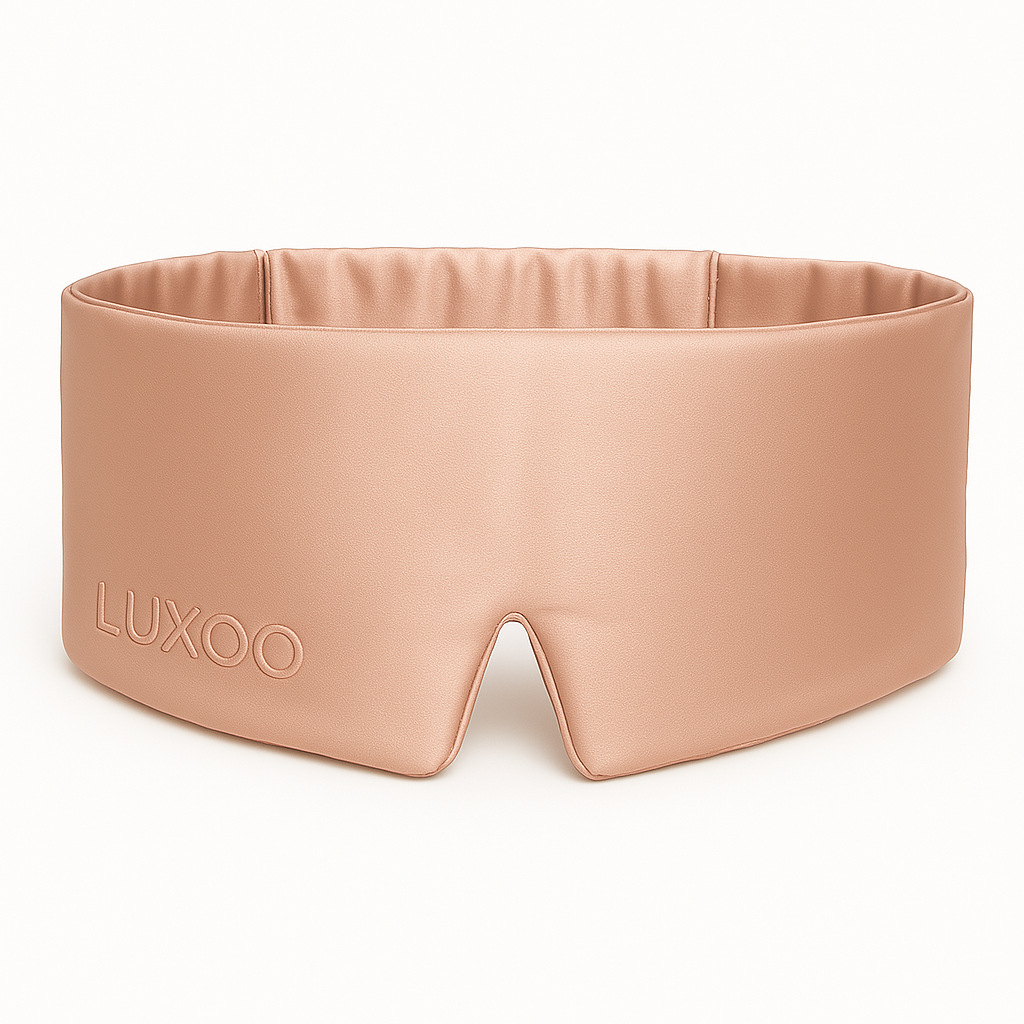 Minimalistisch Rose Gold oogmasker van Luxoo – functioneel én elegant
