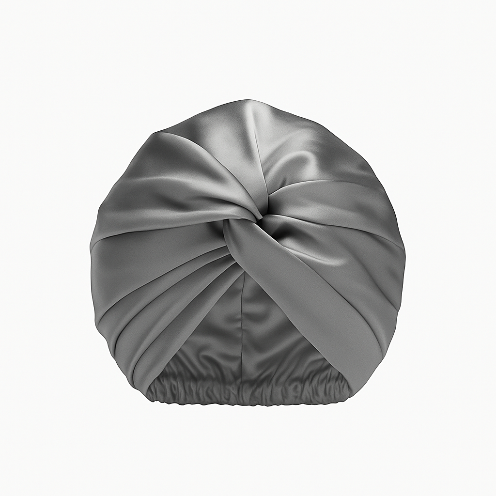 Zijden nacht bonnet tegen gespleten haarpunten