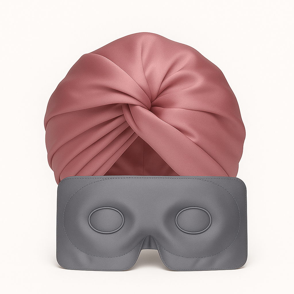 Silk beauty bundel: zijden slaapmasker en haarbonnet
