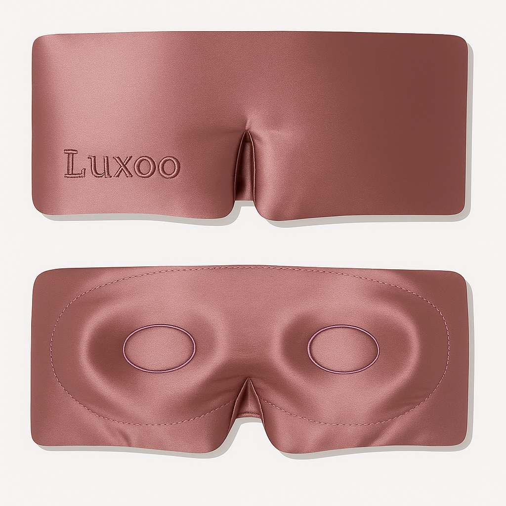 Luxoo zijden slaapmasker 100% mulberry zijde voorkant