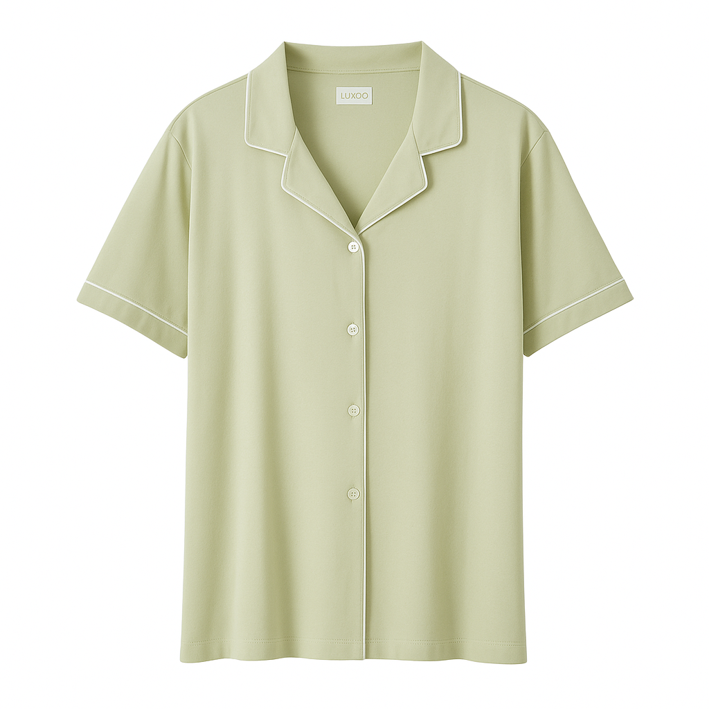 Dames pyjamashirt van 100% zijde – zacht, ademend en tijdloos design