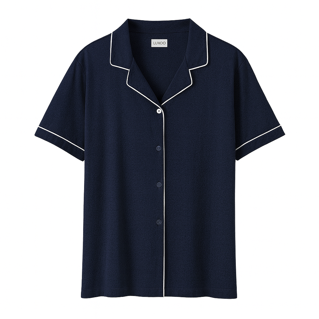 Zijden blouse met knoopsluiting – comfortabele en chique slaapkleding