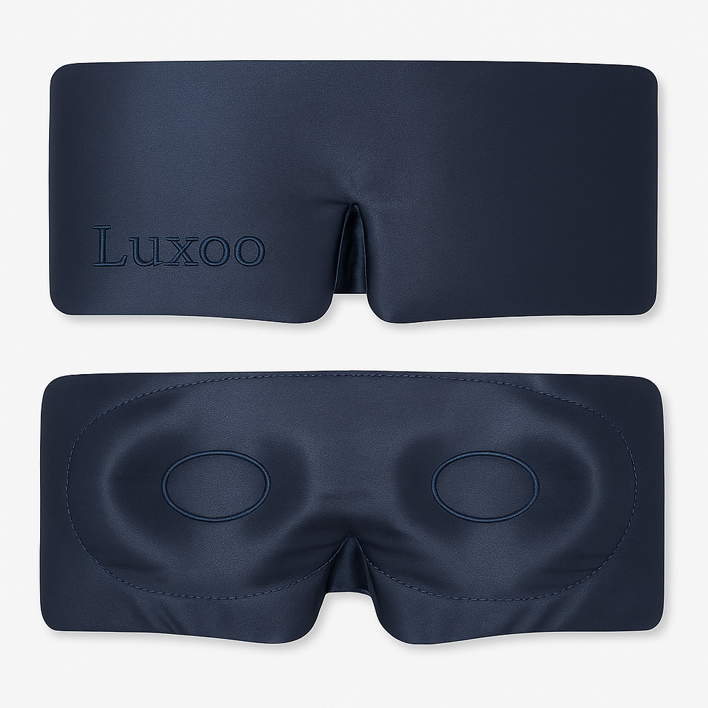 Luxoo zijden slaapmasker 100% mulberry zijde voorkant