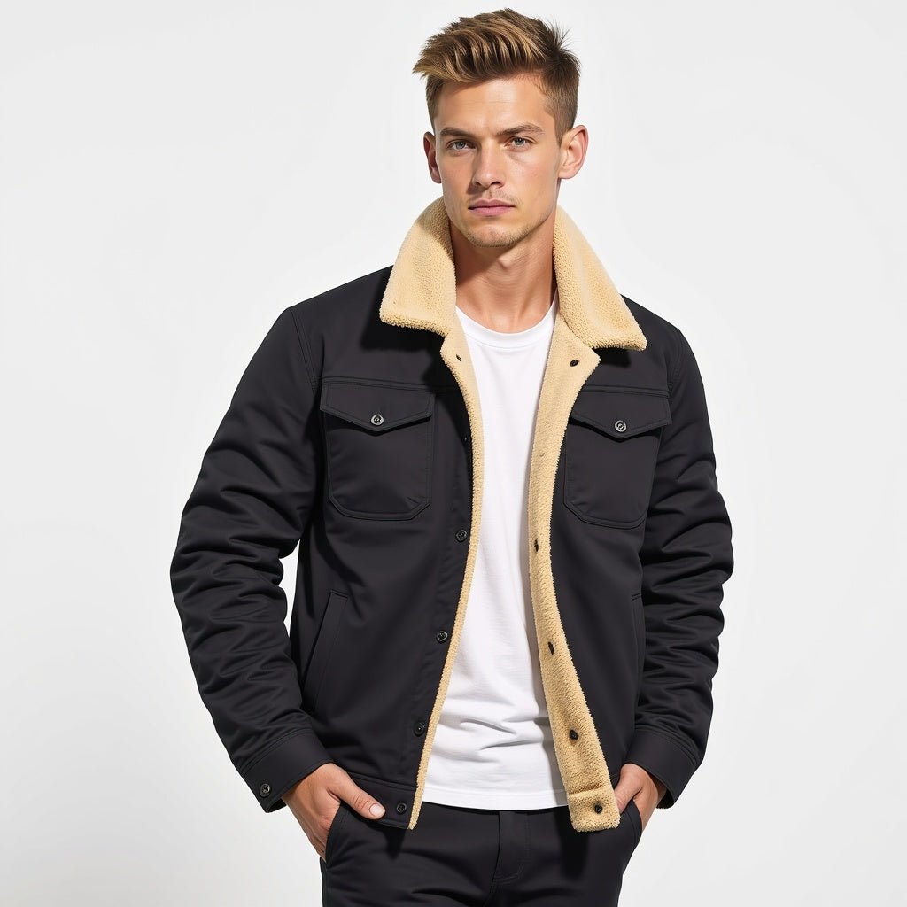 Men’s Sherpa-Lined Winter Jacket – Warmth, Comfort & Rugged Style