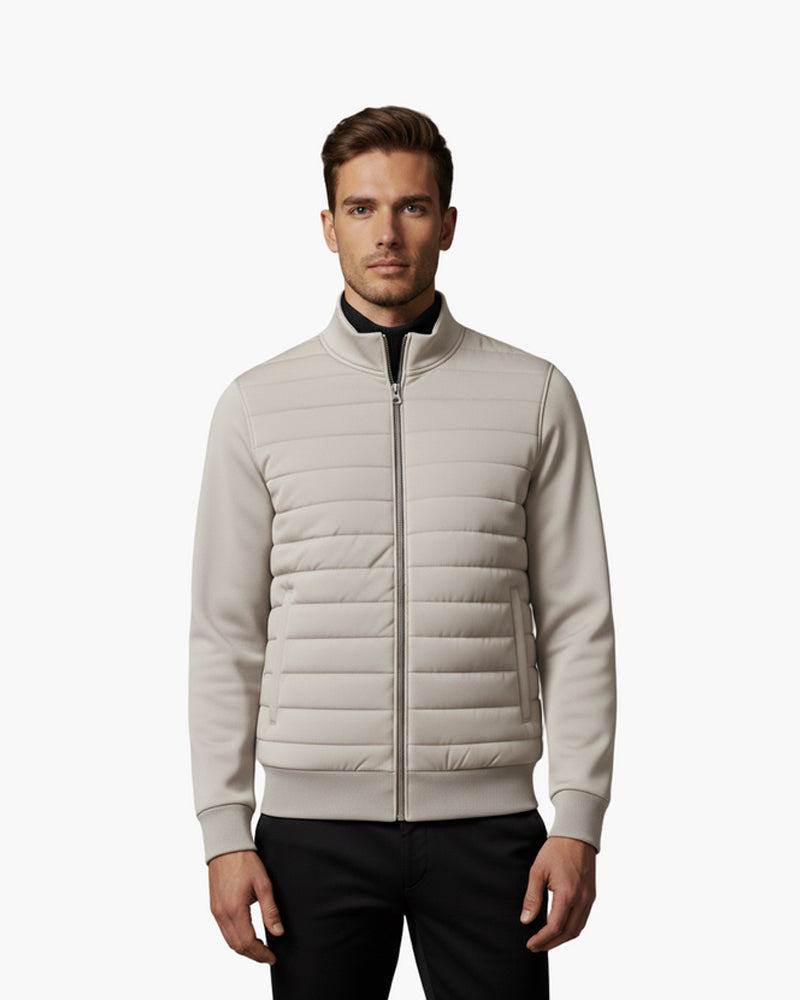 Hybrid Padded Tech Jacket – Lightweight, Warm & Minimalist Design