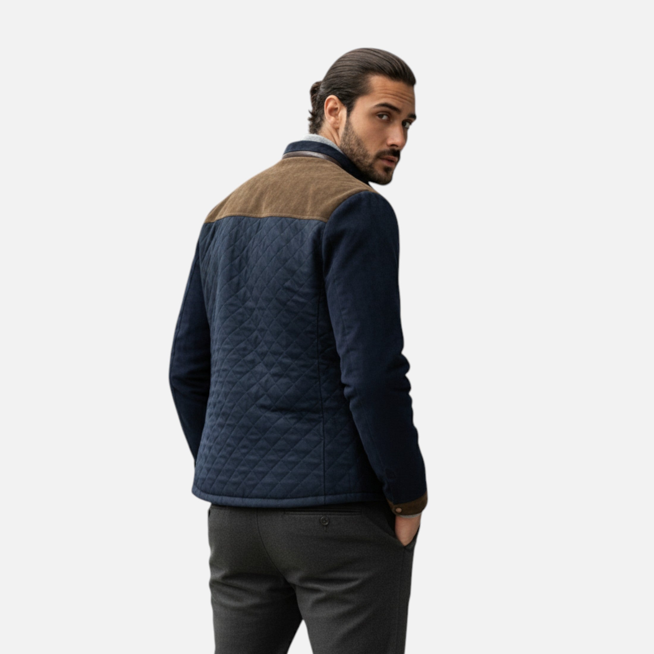 Dorevelle | Men’s Casual Jacket – Slim Fit Patchwork Design