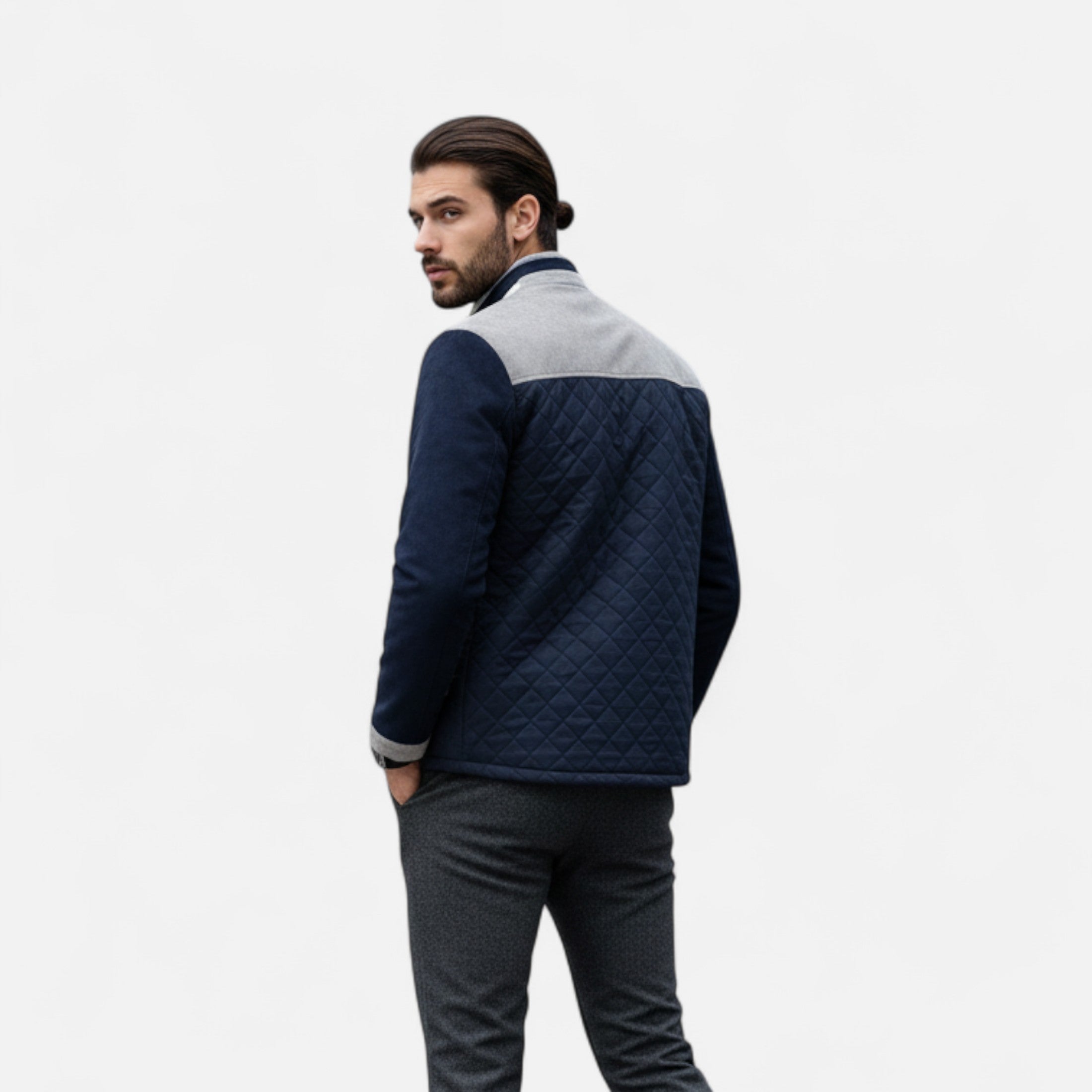 Dorevelle | Men’s Casual Jacket – Slim Fit Patchwork Design