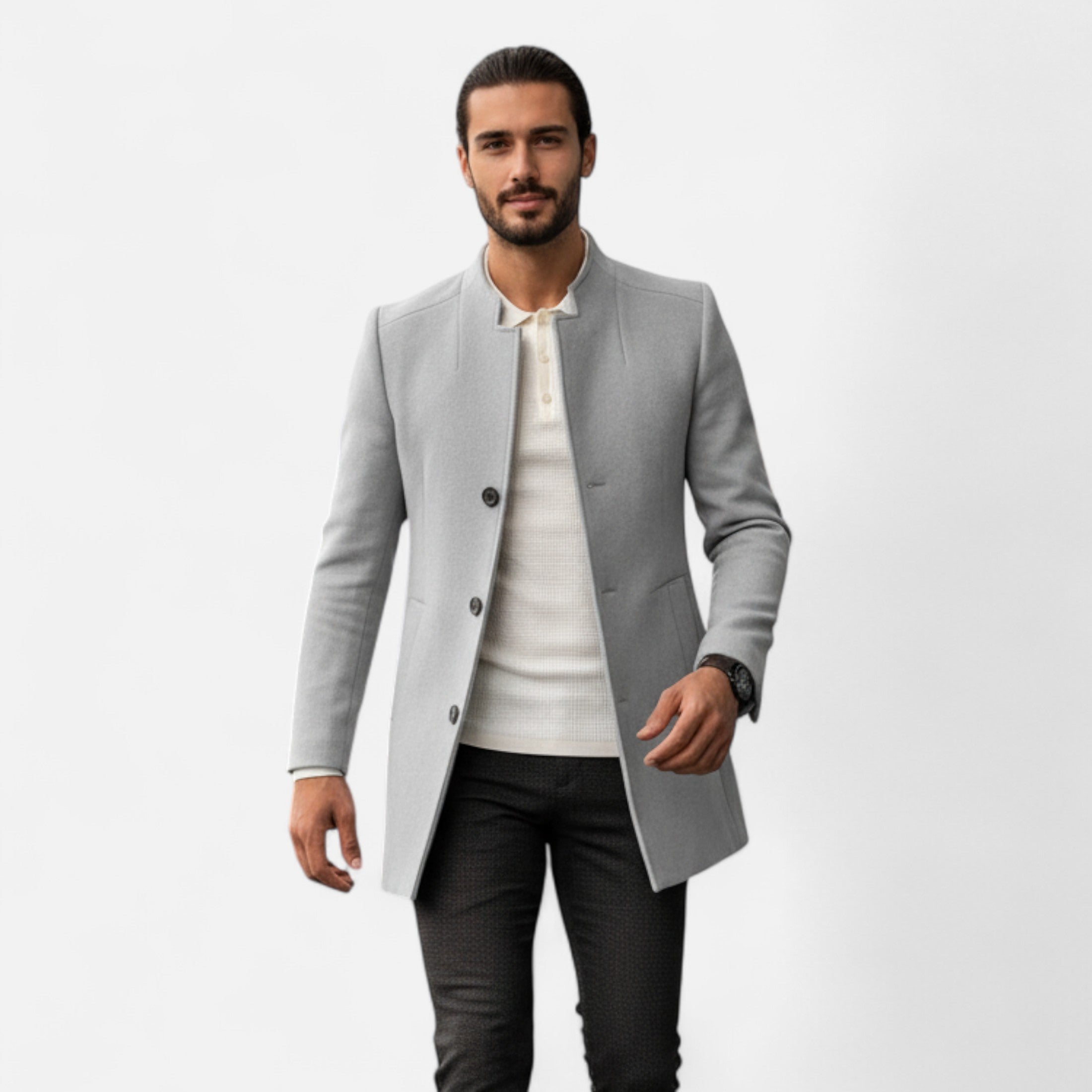 Dorevelle | Men’s Tailored Coat – Classic Solid Comfort