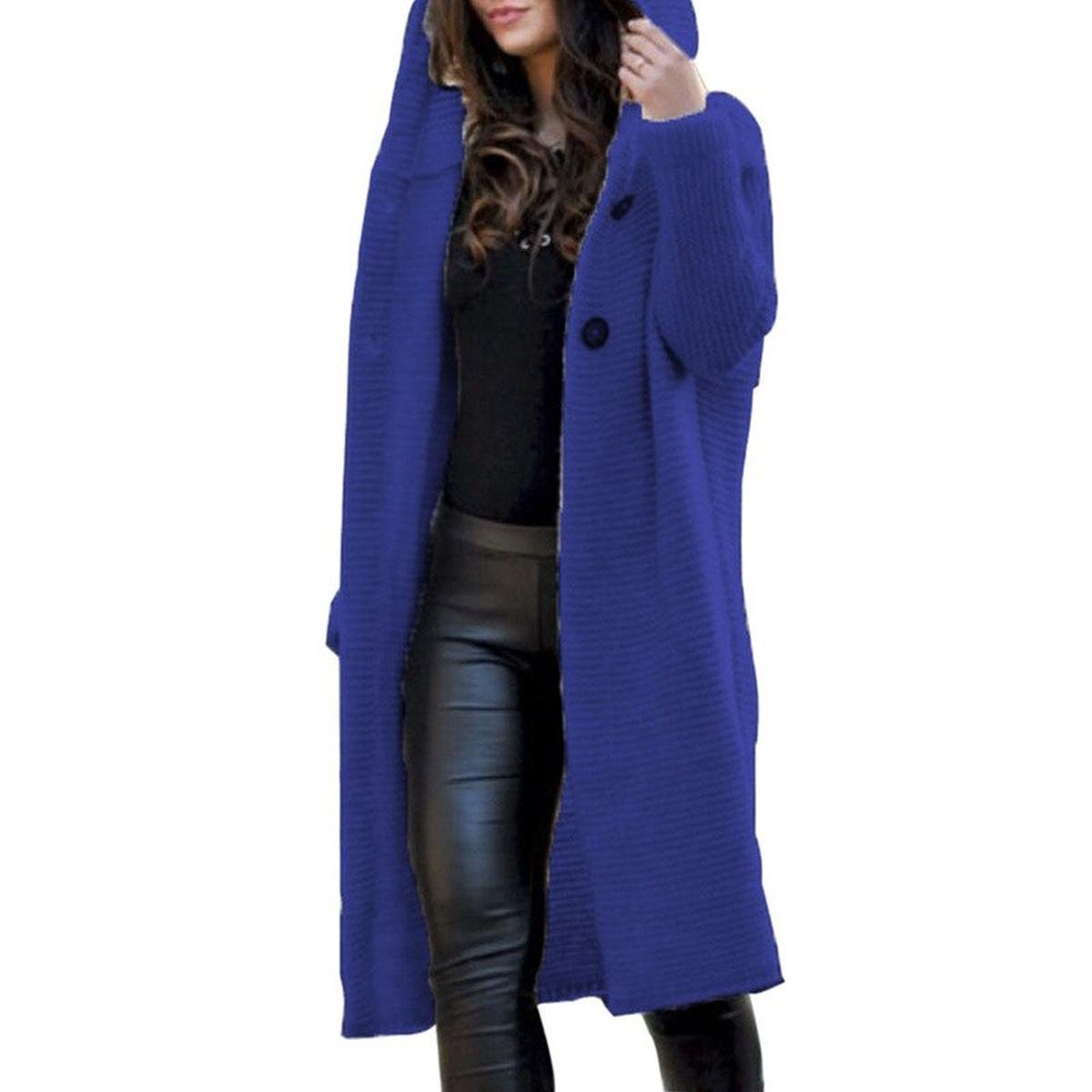 Hooded Cardigan Cotton Polyester Blend