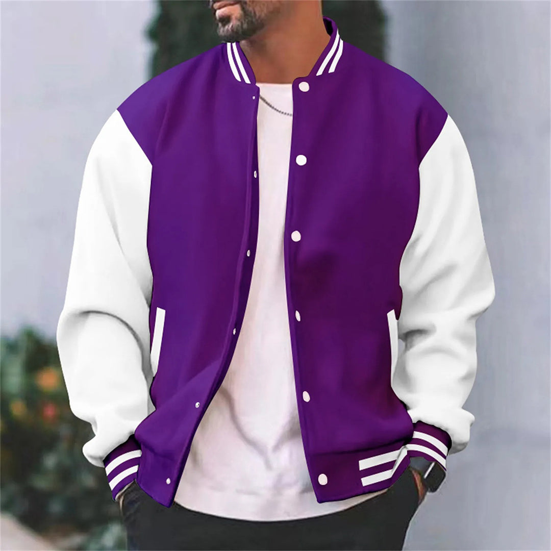 Men’s Two-Tone Varsity Jacket – Classic Street Style with Modern Comfort