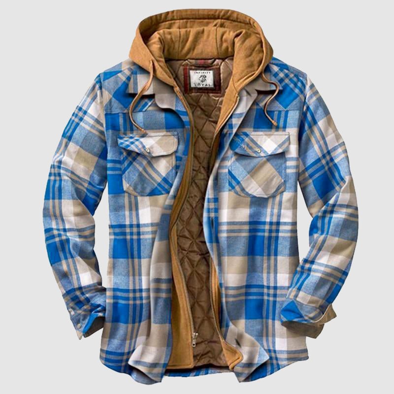 Men’s Quilted Flannel Jacket – Warm Lined & Casual Outdoor Style