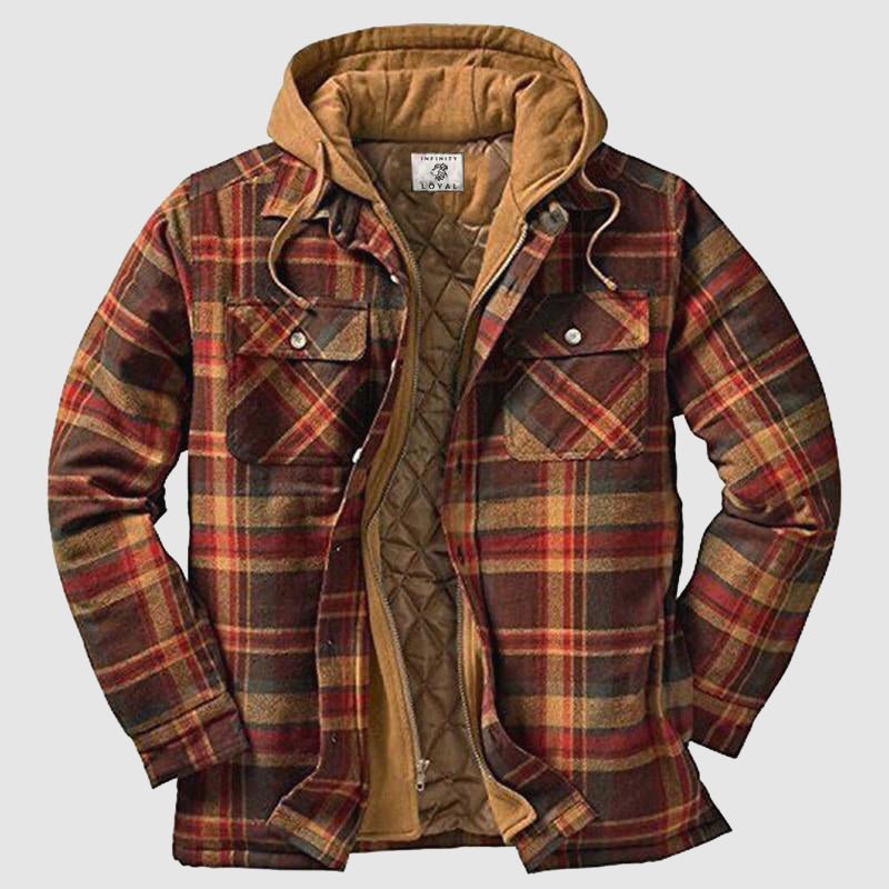 Men’s Quilted Flannel Jacket – Warm Lined & Casual Outdoor Style