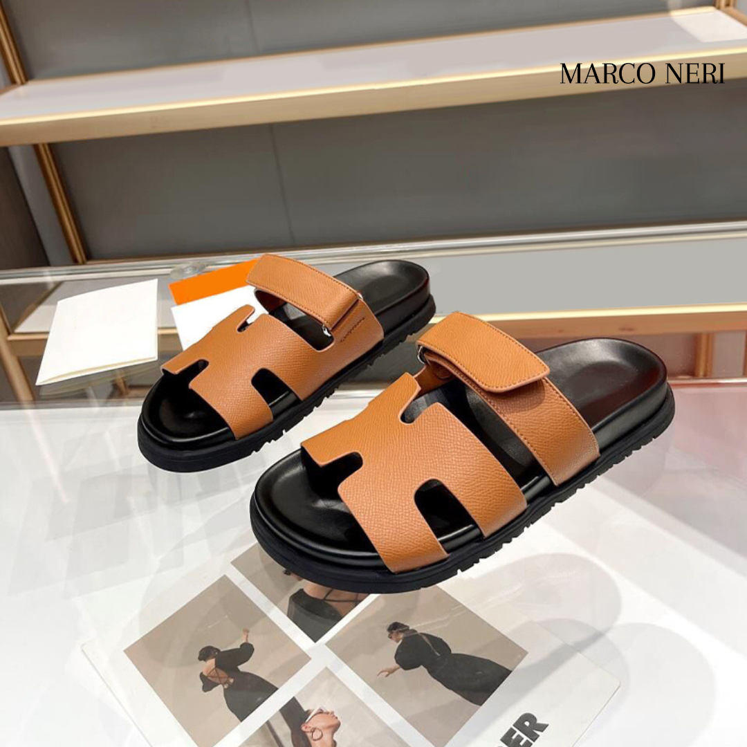 Men’s Luxury Leather Slides – Minimal Design & Soft Comfort