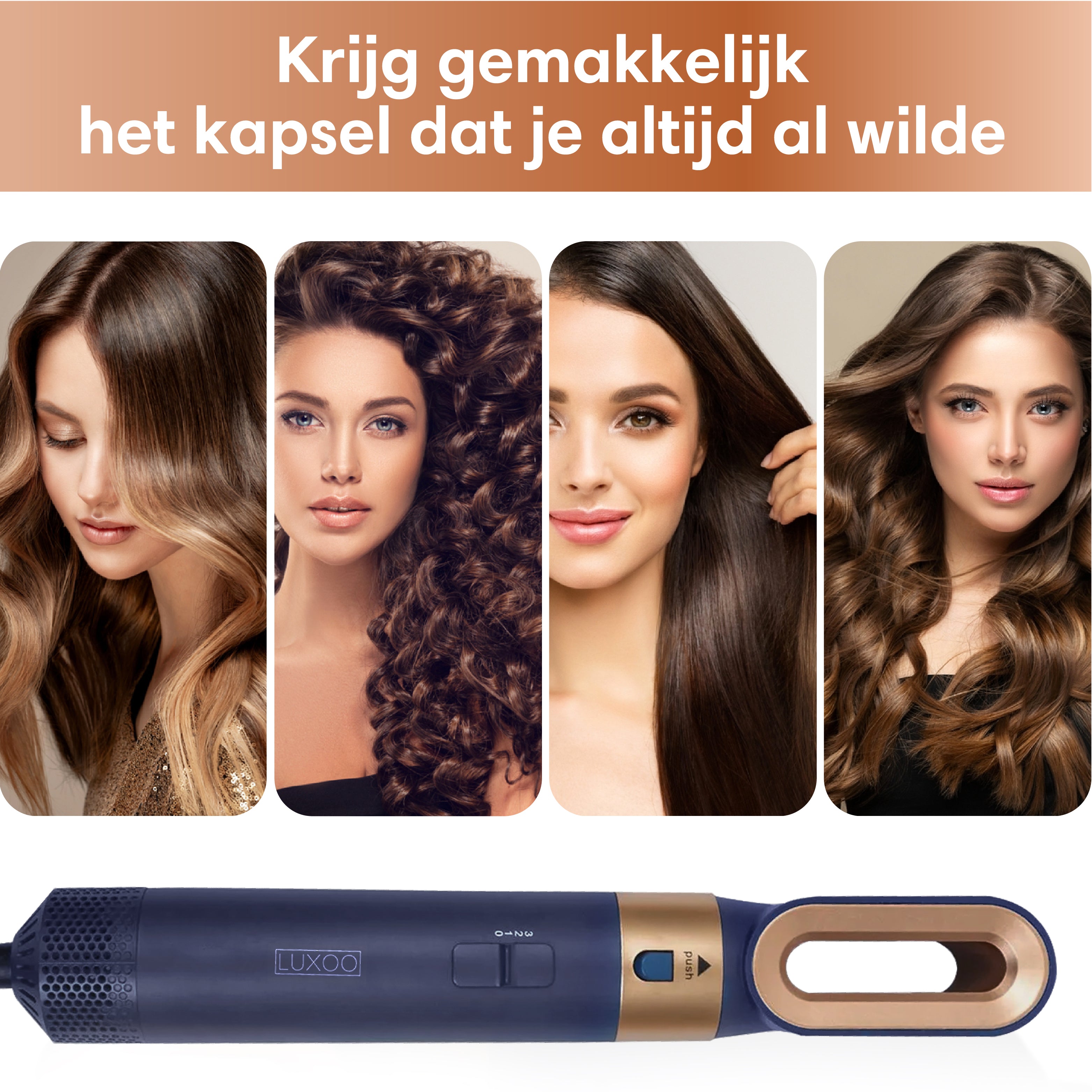 Luxoo Airstyler Blauw Goud