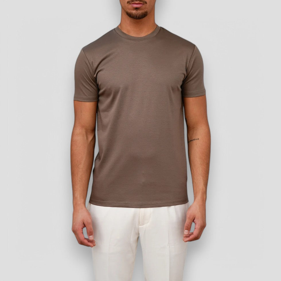 Luxury Men’s Shiny Crew Neck Tee – Smooth Satin Feel