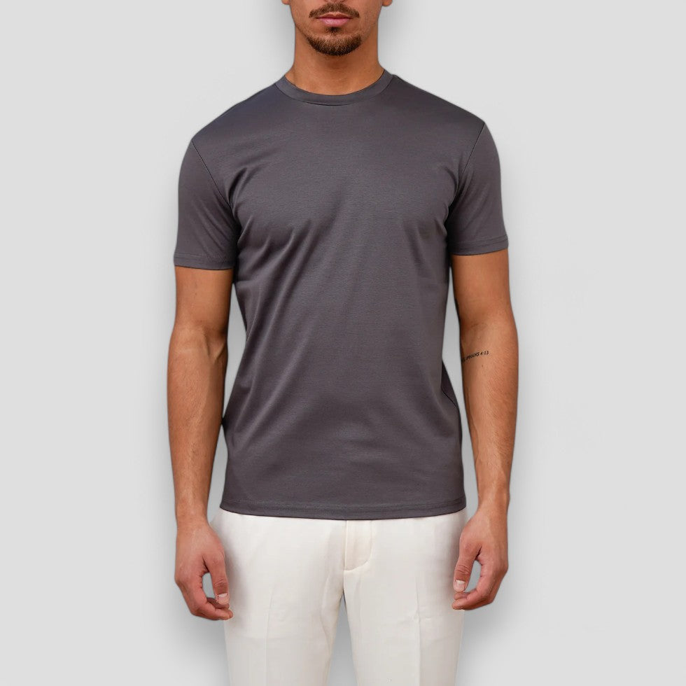 Luxury Men’s Shiny Crew Neck Tee – Smooth Satin Feel