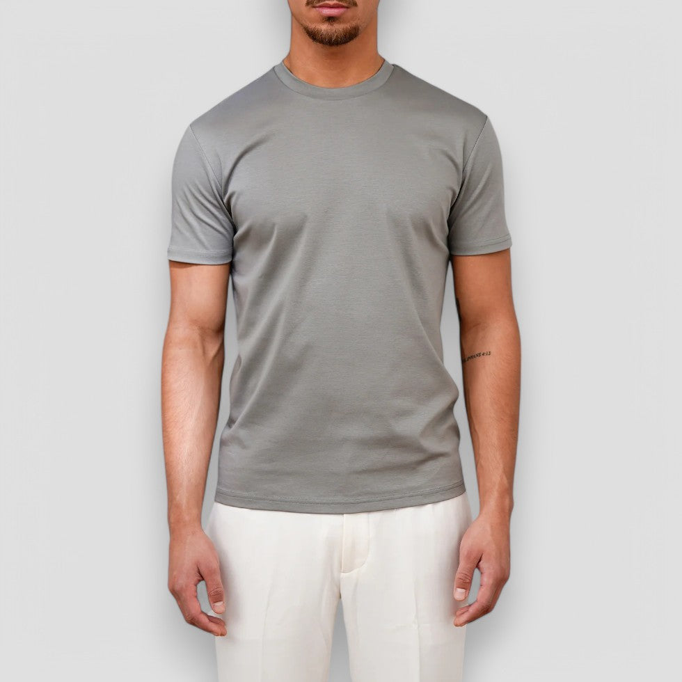 Luxury Men’s Shiny Crew Neck Tee – Smooth Satin Feel