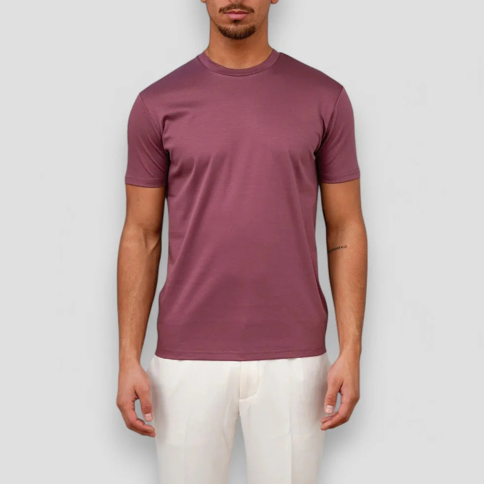 Luxury Men’s Shiny Crew Neck Tee – Smooth Satin Feel