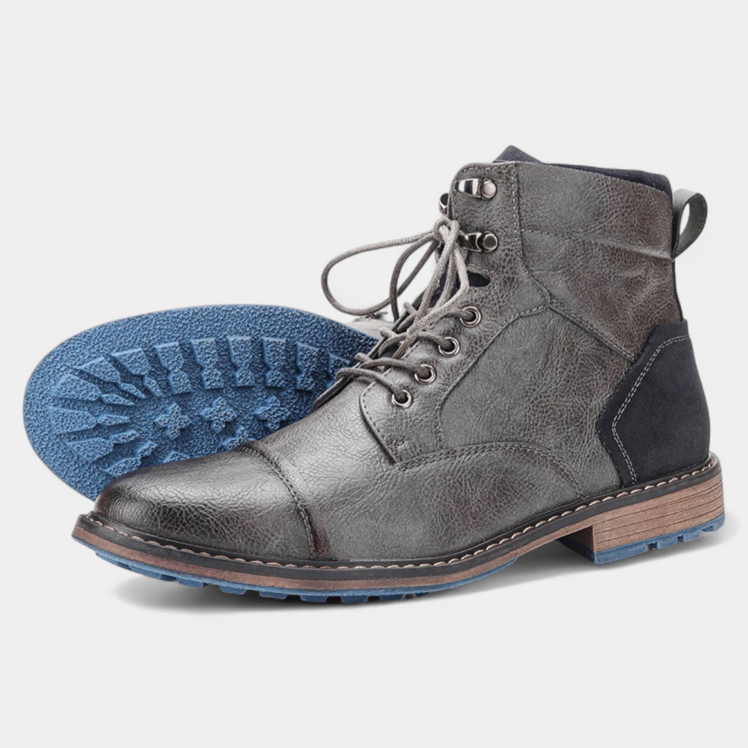 Men’s Rugged Leather Lace-Up Boots – Durable Grip Sole & All-Weather Comfort