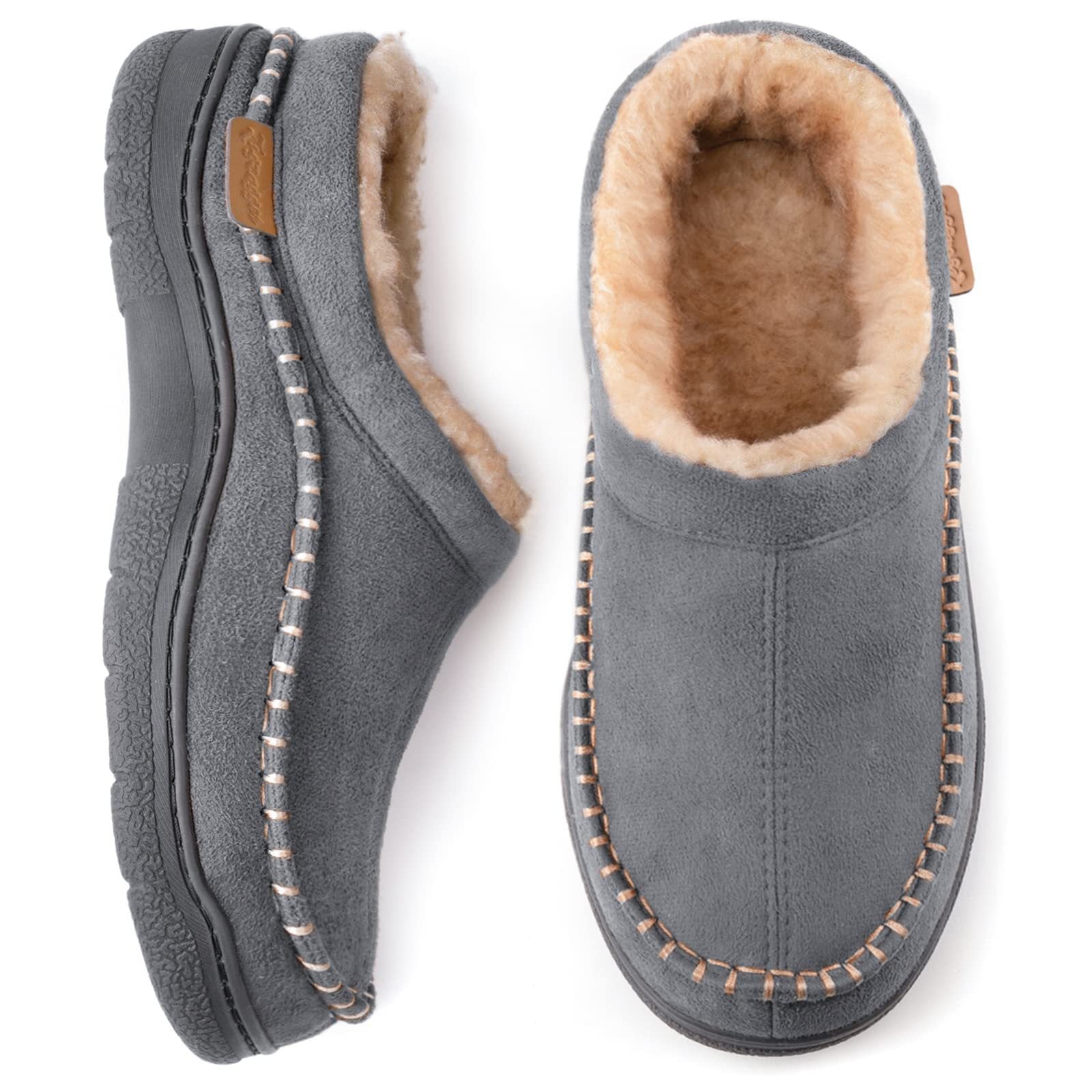 Men’s Premium Fleece-Lined Winter Slippers – Anti-Slip Comfort Mules