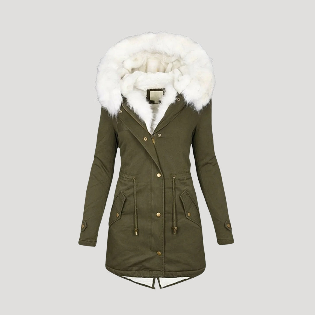 Luxury Faux-Fur Hooded Belted Winter Coat – Ultimate Warmth & Elegance