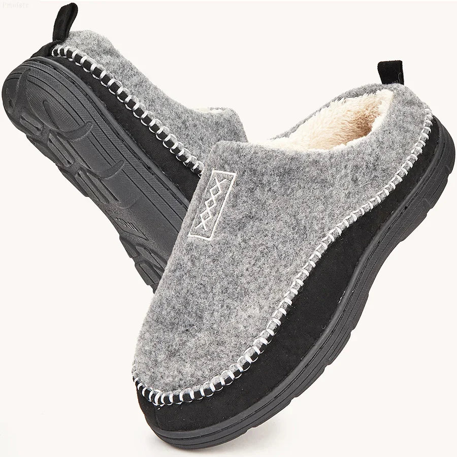 Men’s Winter Warm Slippers – Soft Fur Lining & Anti-Slip Comfort Sole