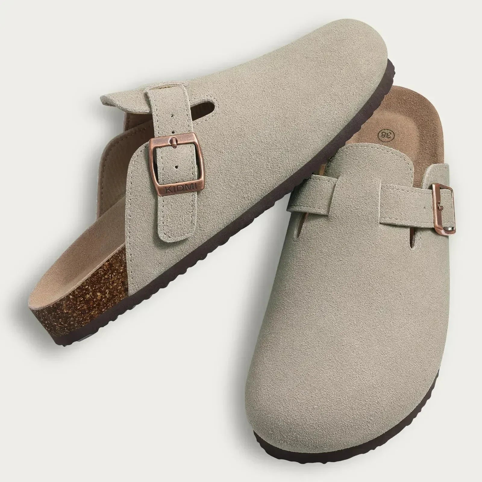 Premium Suede Comfort Clogs – Soft Slip-On Mule with Adjustable Buckle