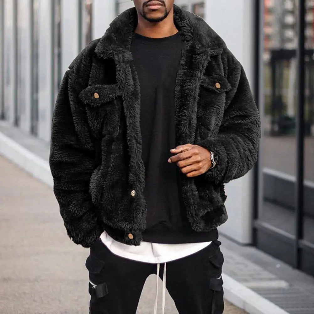 Men’s Luxe Faux Fur Street Jacket – Ultra-Soft Winter Comfort