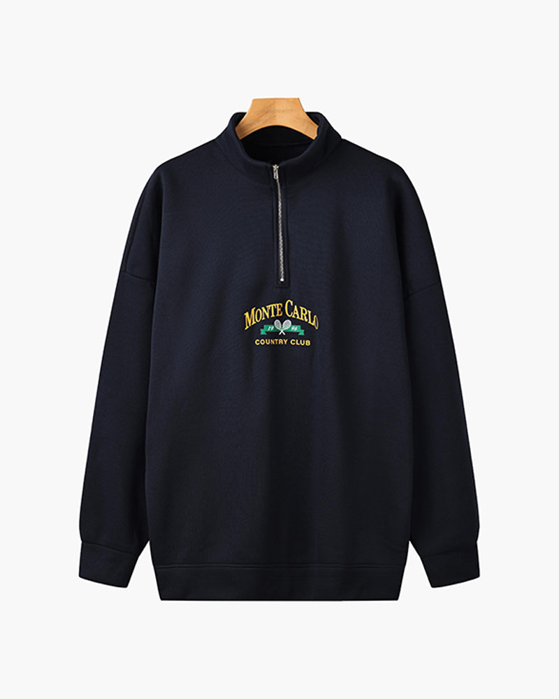 Men’s Half-Zip Sweatshirt – Monte Carlo Country Club Vintage Pullover