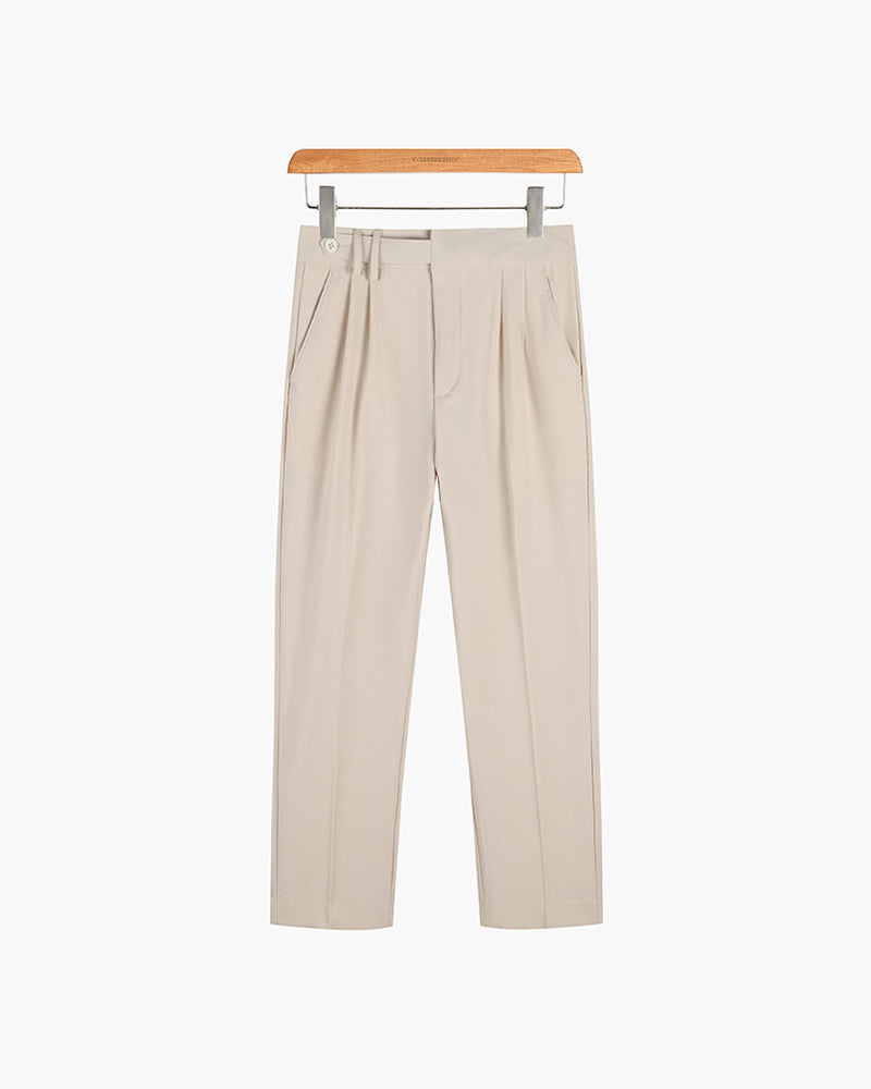 Tailored Pleated Ankle Trousers – Modern Smart Fit by