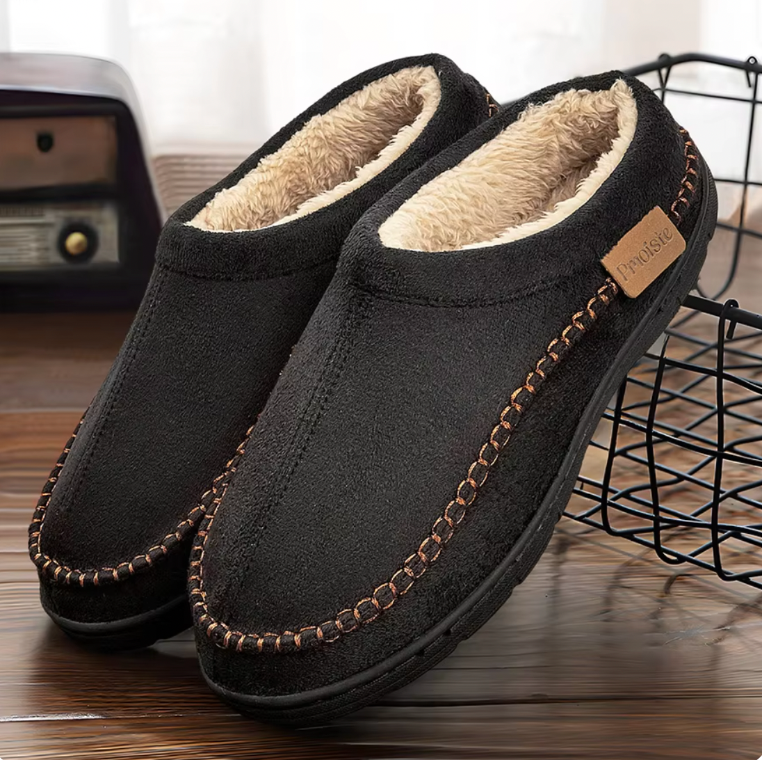 Men’s Winter Warm Slippers – Soft Fur Lining & Anti-Slip Comfort Sole